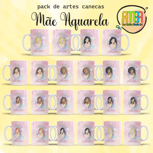 ESTAMPAS MÃE AQUARELA CANECA - Image 2