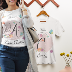 ESTAMPAS ALFABETO MÃE E FILHA CAMISAS