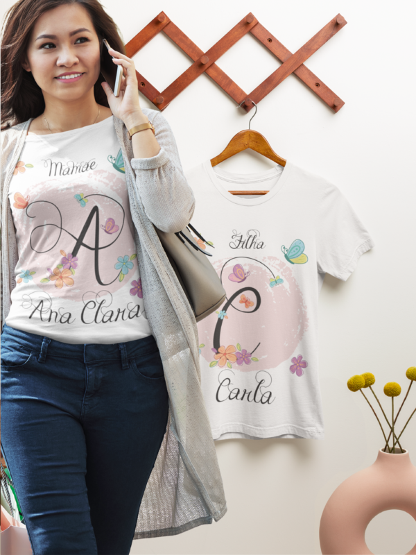 ESTAMPAS ALFABETO MÃE E FILHA CAMISAS