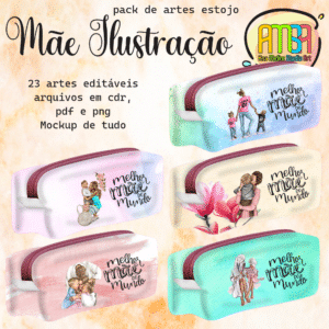 ESTAMPAS MÃE ILUSTRAÇÃO ESTOJO