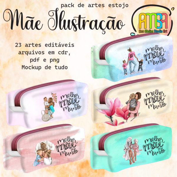 ESTAMPAS MÃE ILUSTRAÇÃO ESTOJO