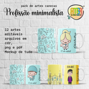 ESTAMPAS PROFISSÃO MINIMALSTA CANECAS
