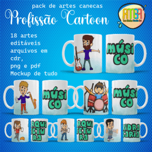 ESTAMPAS PROFISSÃO CARTOON CANECAS