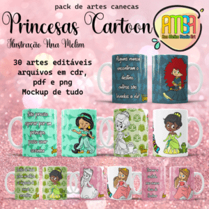 ESTAMPAS PRINCESAS CARTOON CANECAS