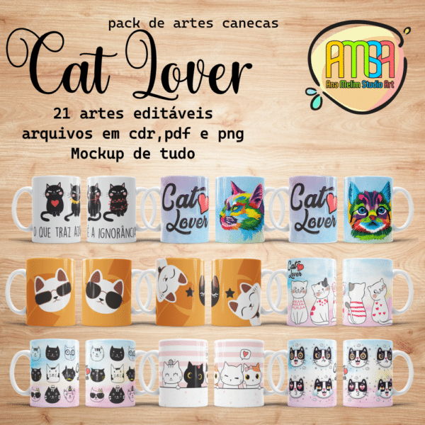 ESTAMPAS CAT LOVER CANECA