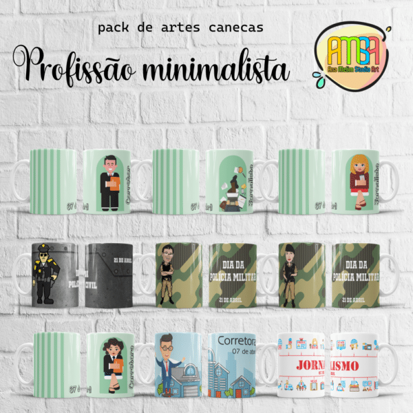 ESTAMPAS PROFISSÃO MINIMALSTA CANECAS - Image 2