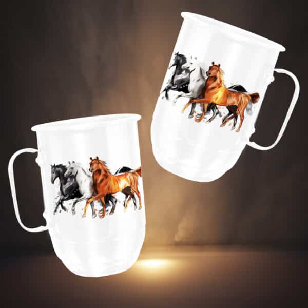 ESTAMPAS CAVALOS CANECAS ALUMÍNIO