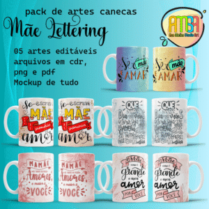 ESTAMPAS MÃE LETTERING CANECAS