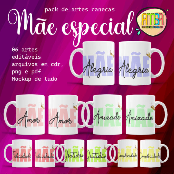 ESTAMPAS MÃE ESPECIAL CANECAS