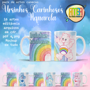 ESTAMPAS URSINHOS CARINHOSOS AQUARELA CANECAS