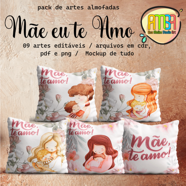 ESTAMPAS MÃE TE AMO ALMOFADAS - Image 2
