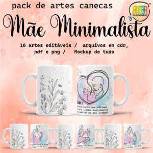ESTAMPAS MÃE MINIMALISTA CANECAS