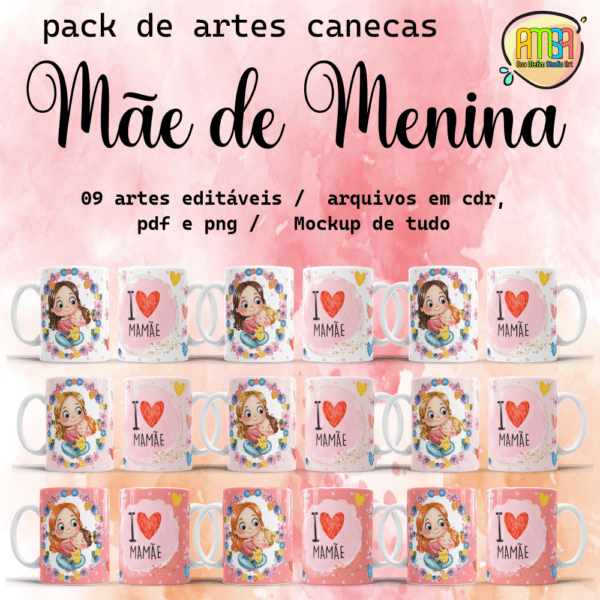 ESTAMPAS MÃE MENINA CANECAS