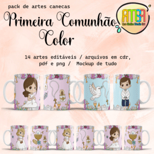 ESTAMPAS PRIMEIRA COMUNHÃO COLOR CANECAS