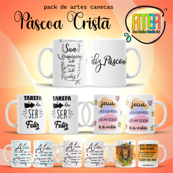 ESTAMPAS PÁSCOA CRISTÃ CANECAS - Imagem 2