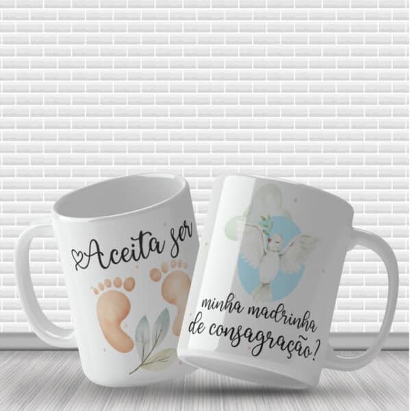 ESTAMPA CONVITE BATIZADO CANECA