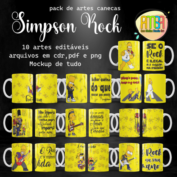 ESTAMPAS SIMPSON ROCK CANECAS