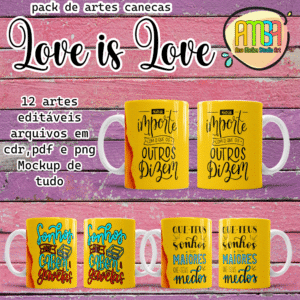 ESTAMPAS LOVE IS LOVE CANECAS (NAMORADOS)