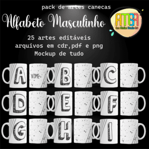 ESTAMPAS ALFABETO MASCULINO CANECAS