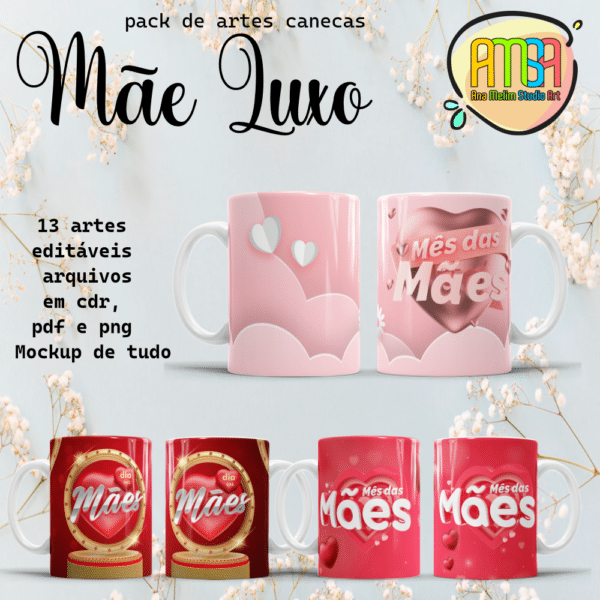 ESTAMPAS MÃE LUXO CANECAS