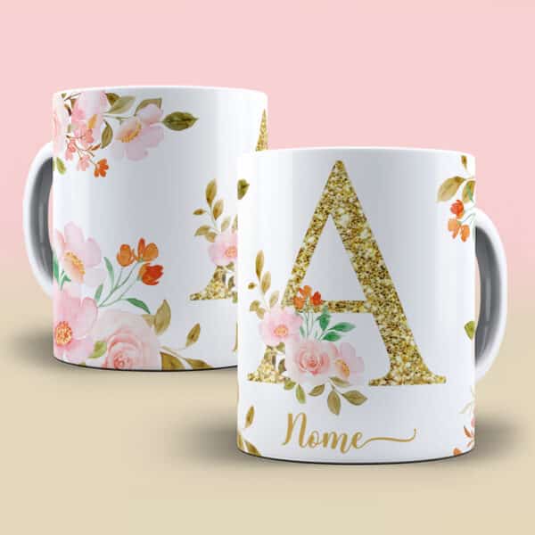 ESTAMPA ALFABETO DOURADO CANECAS