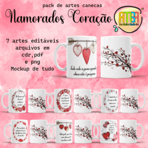 ESTAMPAS NAMORADOS CORAÇÕES CANECAS