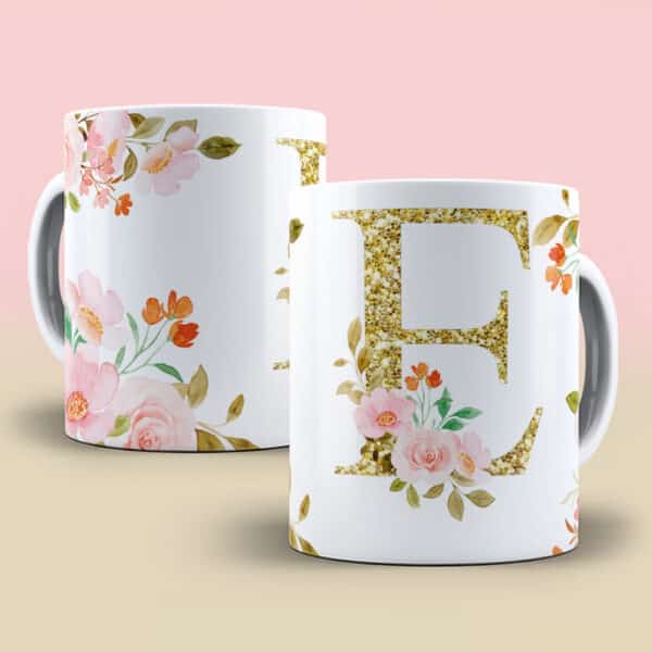 ESTAMPA ALFABETO DOURADO CANECAS - Imagem 6