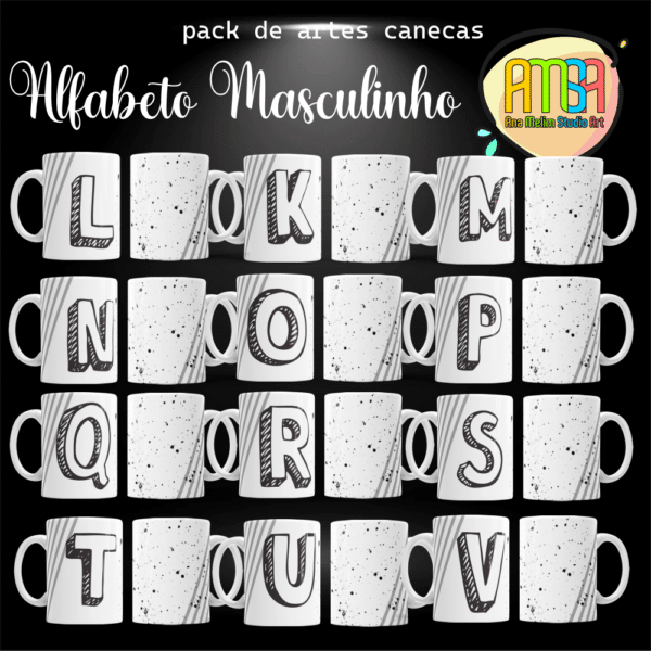 ESTAMPAS ALFABETO MASCULINO CANECAS - Image 2