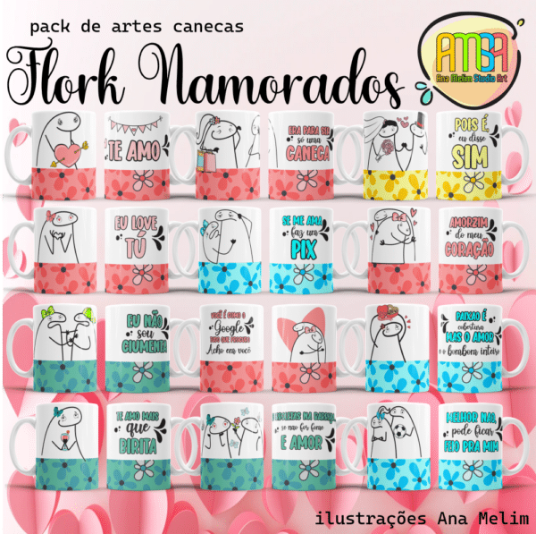 ESTAMPAS NAMORADOS FLORK CANECAS - Image 2
