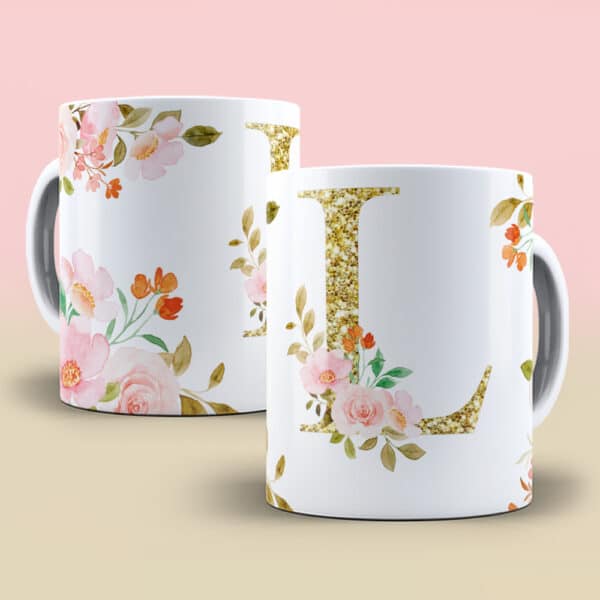 ESTAMPA ALFABETO DOURADO CANECAS - Imagem 9