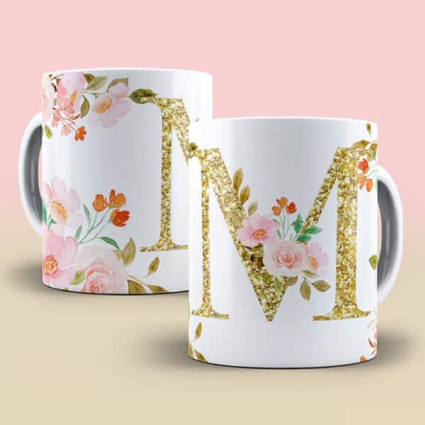 ESTAMPA ALFABETO DOURADO CANECAS - Imagem 10