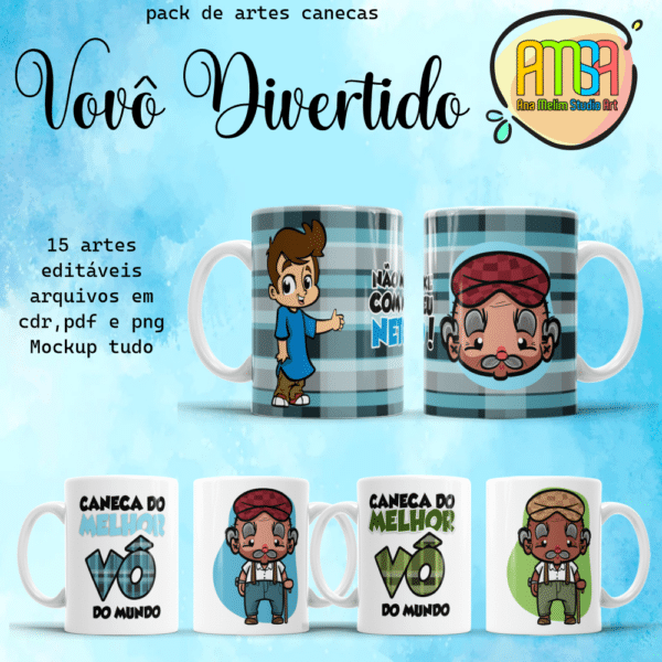 PACK VOVÔ DIVERTIDO CANECAS (avós)