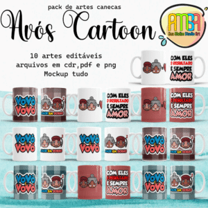 ESTAMPAS AVÓS CARTOON CANECAS