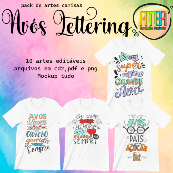 ESTAMPAS AVÓS LETTERING CAMISAS