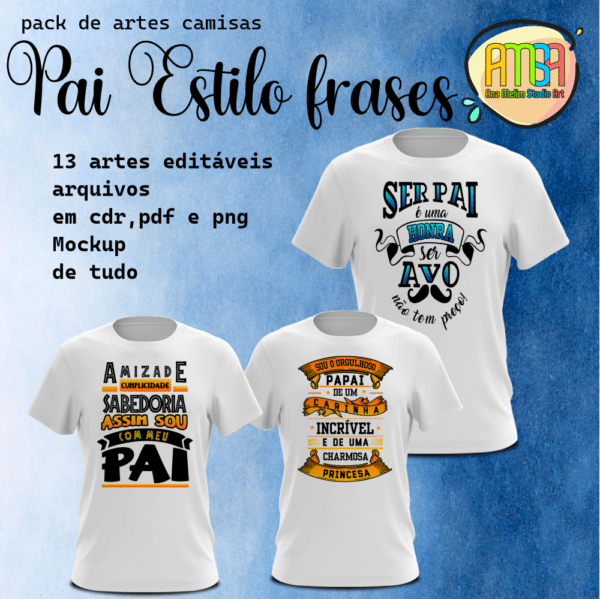 ESTAMPAS PAI ESTILO FRASES CAMISAS