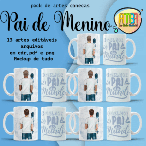 ESTAMPAS PAI DE MENINOS CANECAS