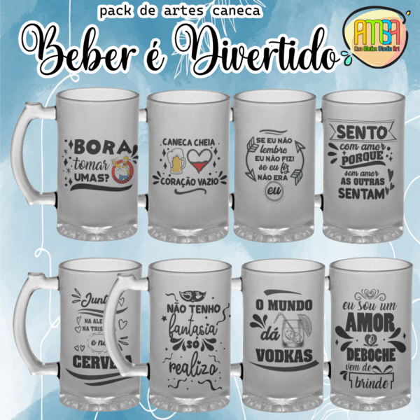 ESTAMPA BEBER É DIVERTIDO CANECA DE CHOPE - Image 2