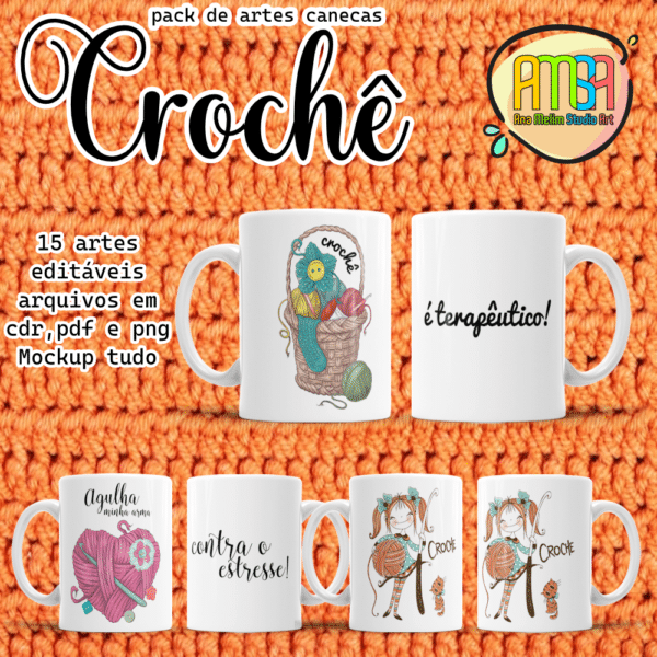 ESTAMPAS CROCHÊ CANECAS