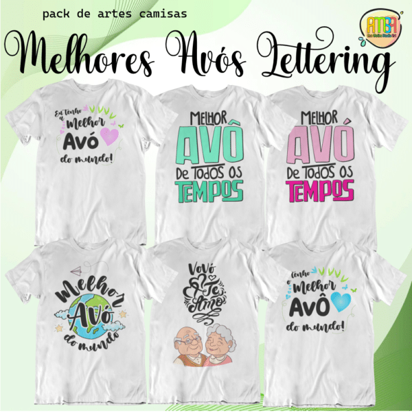 ESTAMPAS MELHORES AVÓS LETTERING CAMISAS - Image 3