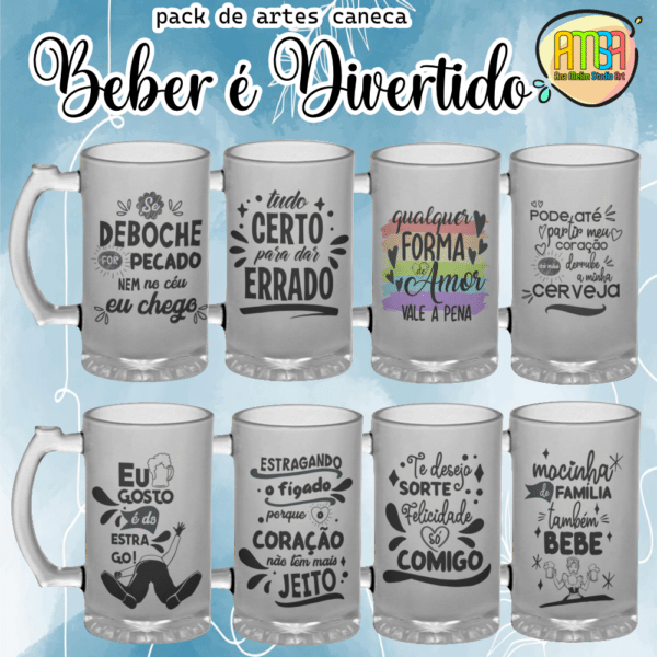 ESTAMPA BEBER É DIVERTIDO CANECA DE CHOPE - Image 3