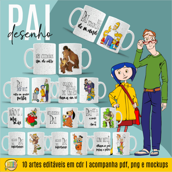 ESTAMPAS PAI DESENHO CANECAS