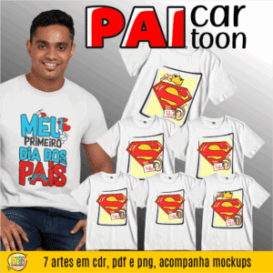 ESTAMPAS PAI CARTOON MENSAGENS CAMISA