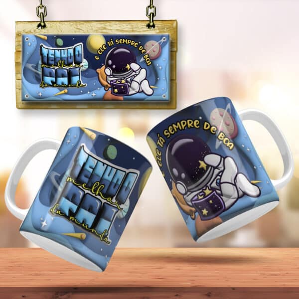 ESTAMPAS PAI ASTRONAUTA BUBBLE CANECAS - Image 7