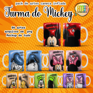 ESTAMPAS TURMA DO MICKEY INFLADO CANECAS (BUBBLE)