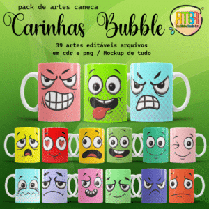 ESTAMPAS CARINHAS BUBBLE CANECAS