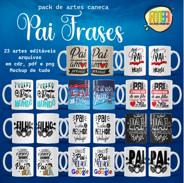 ESTAMPAS PAI FRASES CANECAS