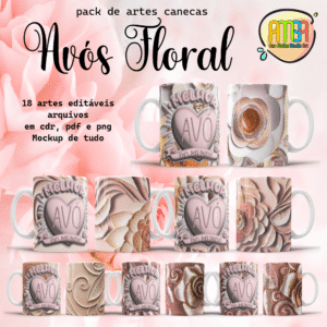 ESTAMPAS AVÓ FLORAL CANECAS