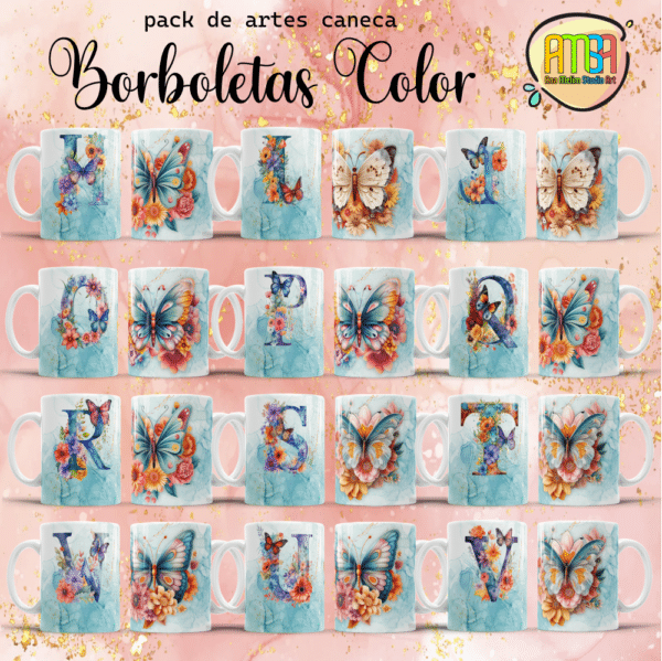 ESTAMPAS ALFABETO BORBOLETA COLOR CANECAS - Image 2