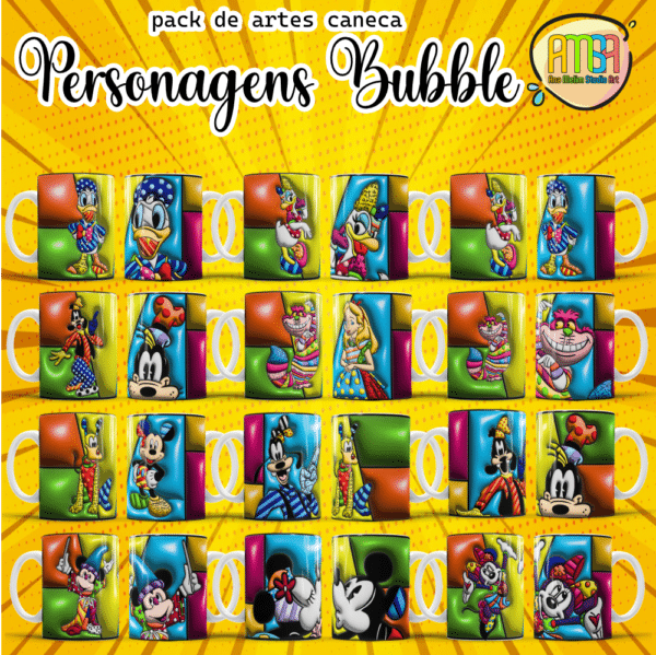 ESTAMPAS PERSONAGENS BUBBLE CANECAS - Image 2