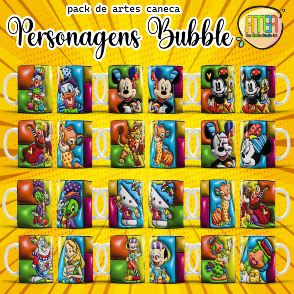 ESTAMPAS PERSONAGENS BUBBLE CANECAS - Image 3